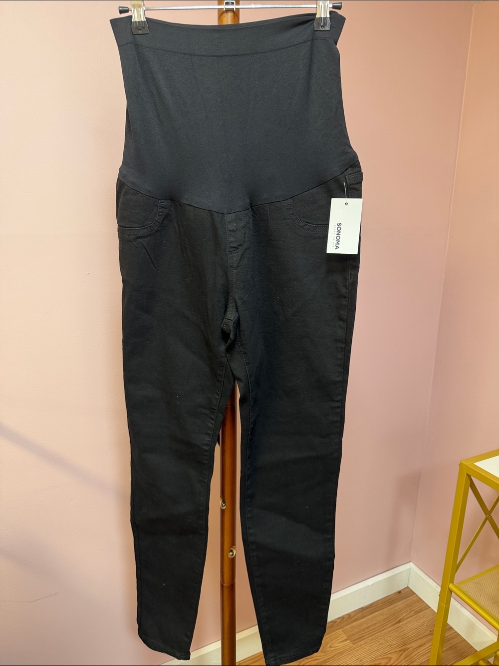 Sonoma Black Maternity Jeggings with Stretch Overband